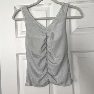 Silver shine sparkle tank top